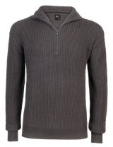 Pull Brandit Marine Troyer en maille polyacrylique col épais à fermeture éclair