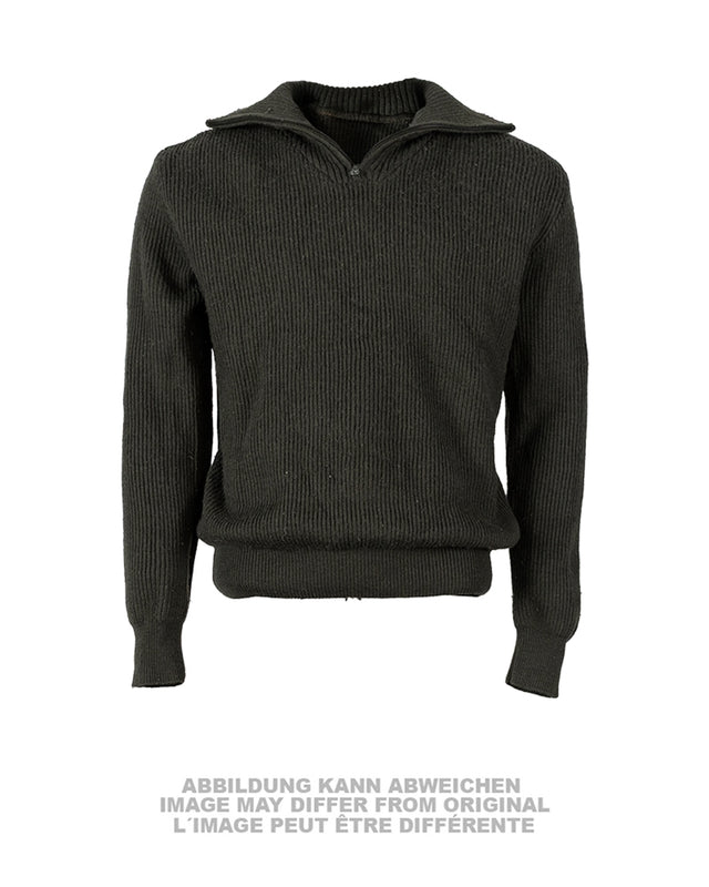Pull de l'armée grecque à fermeture à glissière, coton et polyester, occasion