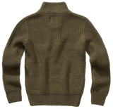 Pull enfant Brandit Marine Troyer maille acrylique col montant à glissière bords côtes