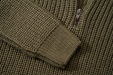 Pull enfant Brandit Marine Troyer maille acrylique col montant à glissière bords côtes