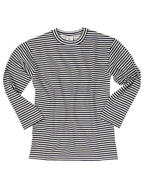 Pull marin rayé Mil-Tec en coton version hiver à intérieur gratté coupe droite
