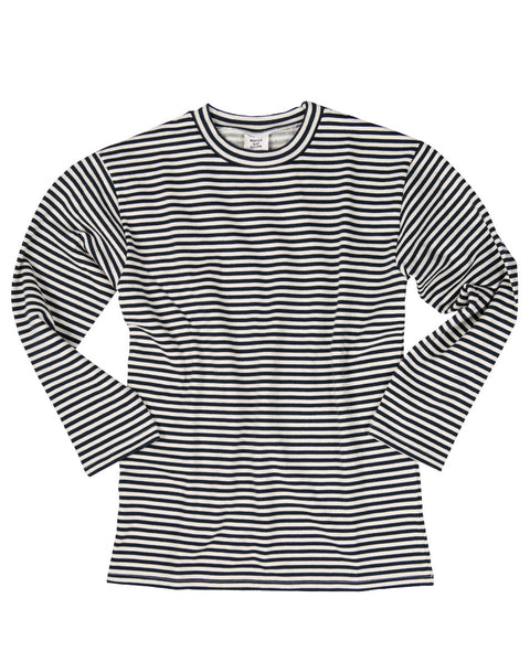 Pull marin rayé Mil-Tec en coton version hiver à intérieur gratté coupe droite