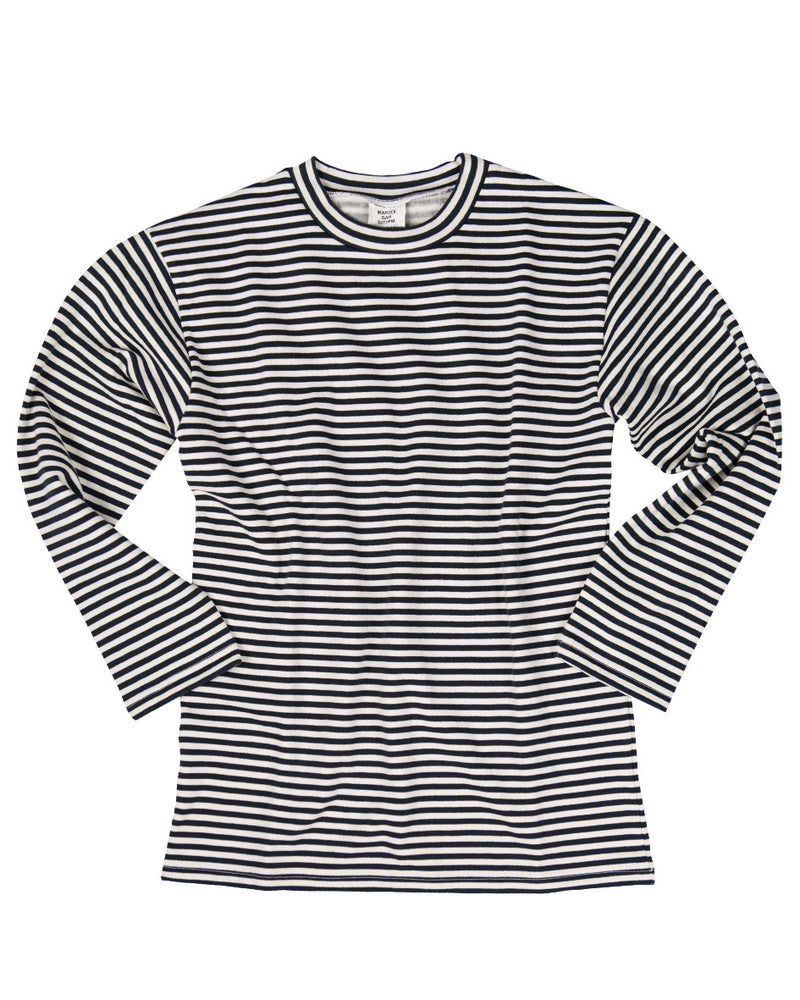 Pull marin rayé Mil-Tec en coton version hiver à intérieur gratté coupe droite