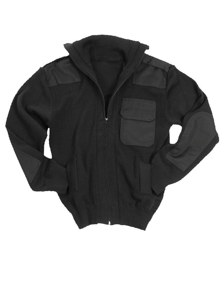 Pull militaire Mil-Tec en laine vierge 80 % renforts coudes et epaules trois poches