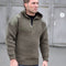 Pull type armée autrichienne Mil-Tec en laine épaisse col boutonné coudes renforcés