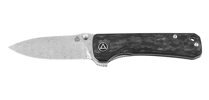 Couteau pliant QSP Hawk 131E acier Damas lame 82 mm lame drop point