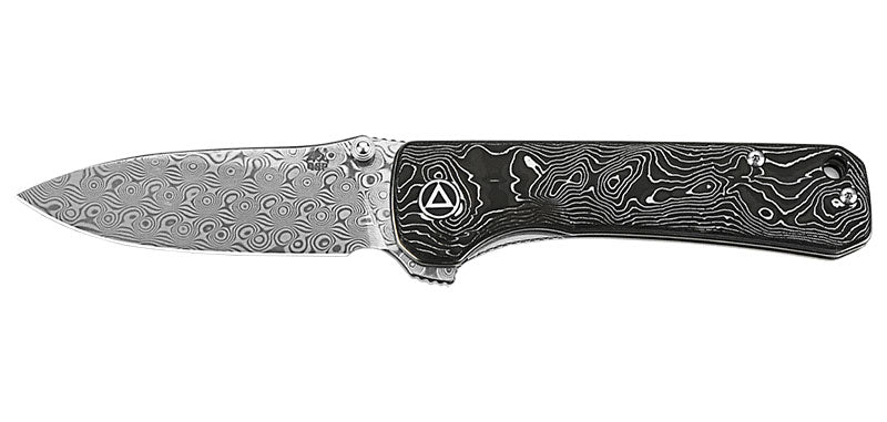 Couteau pliant QSP Hawk 131Q acier Damas lame 82 mm lame drop point