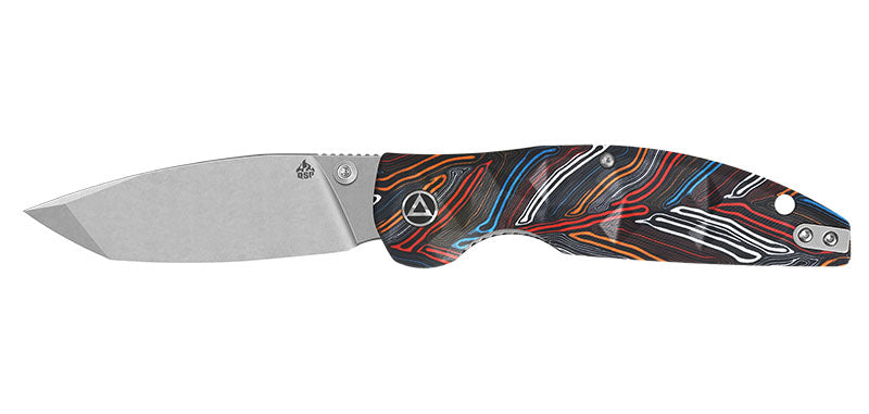 Couteau pliant QSP Turtle Punk acier 14C28N lame 88 mm lame tanto