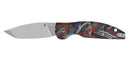 Couteau pliant QSP Turtle Punk acier 14C28N lame 88 mm lame tanto
