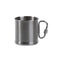 Quart Mil-Tec en acier inoxydable 250 ml avec anse mousqueton diamètre 7,6 cm 90 g
