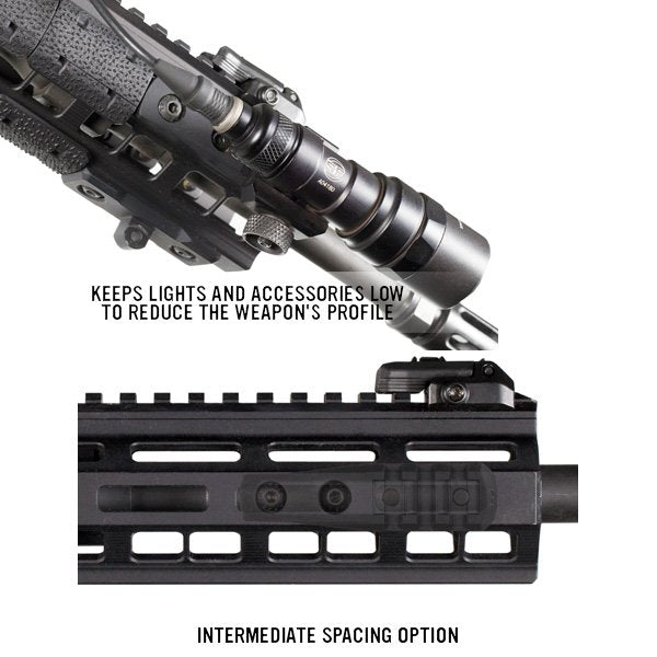 Rail cantilever M-LOK Magpul en aluminium anodisé 3 fentes pour lampe ou optique