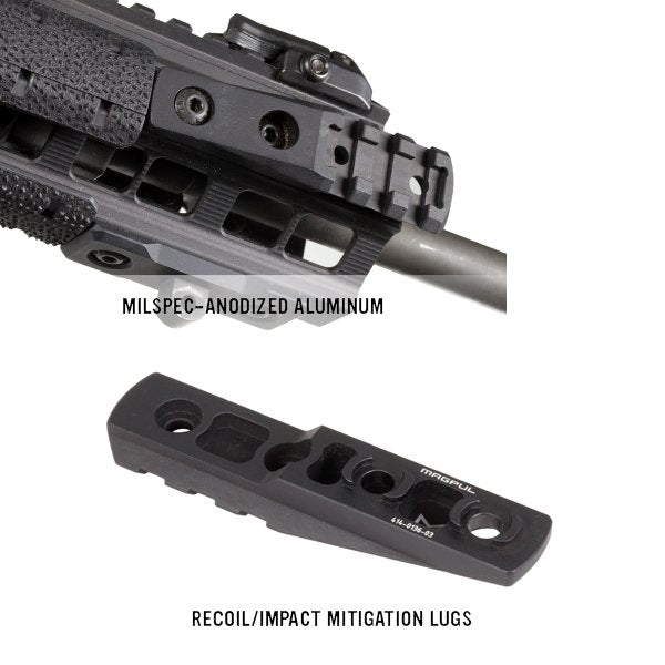 Rail cantilever M-LOK Magpul en aluminium anodisé 3 fentes pour lampe ou optique