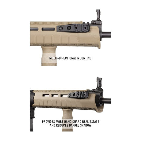 Rail cantilever M-LOK Magpul en polymère 3 fentes pour lampe d'arme ou optique