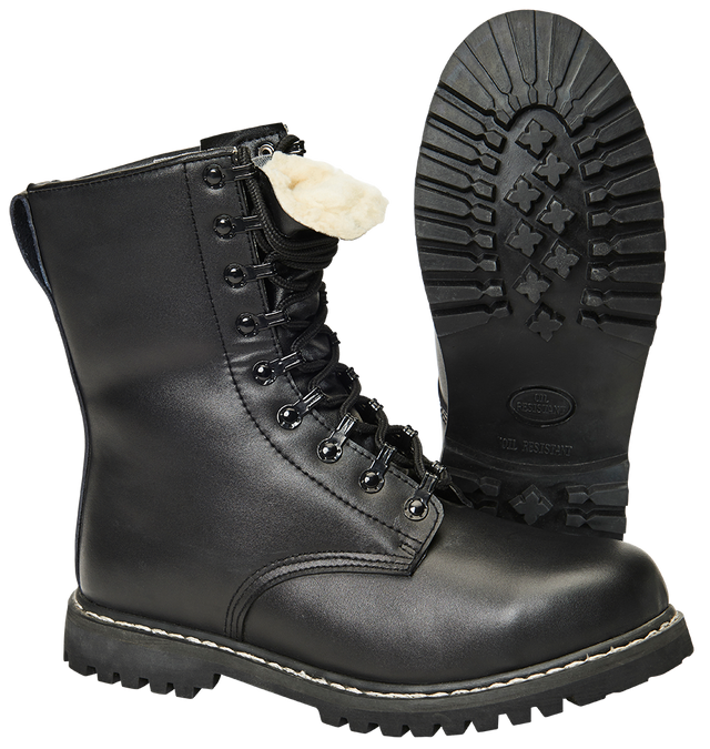 Rangers Brandit Para Boots doublure hiver cuir 9 œillets coque d'acier semelle antihuile