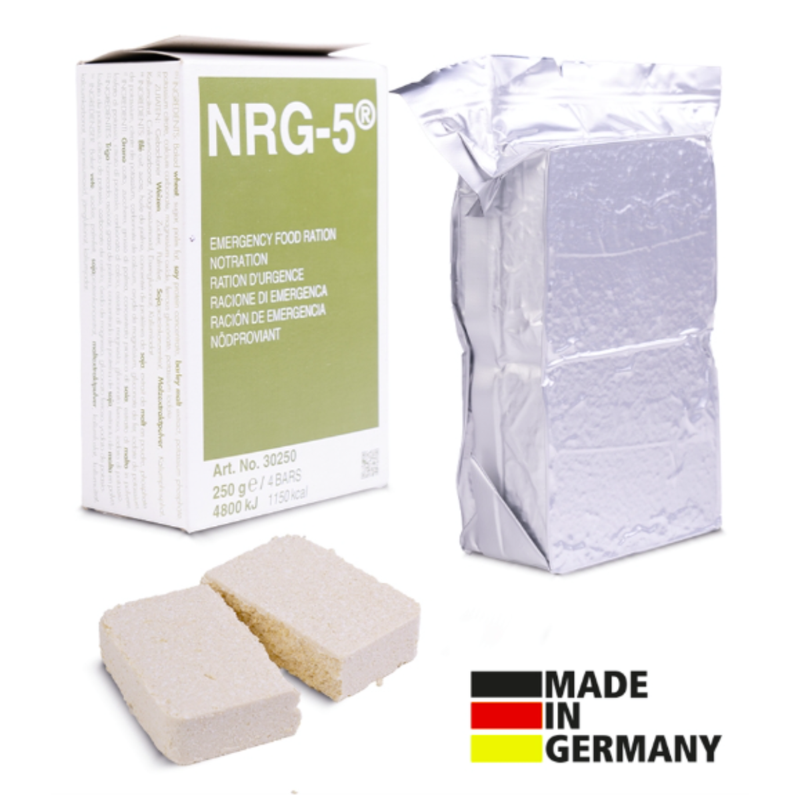 Ration de survie Mil-Tec NRG-5 de 250 g 1150 kcal végan 20 ans de conservation