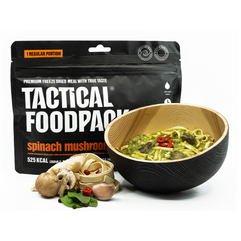 Ration de survie Tactical Foodpack Pâtes aux épinards et champignons