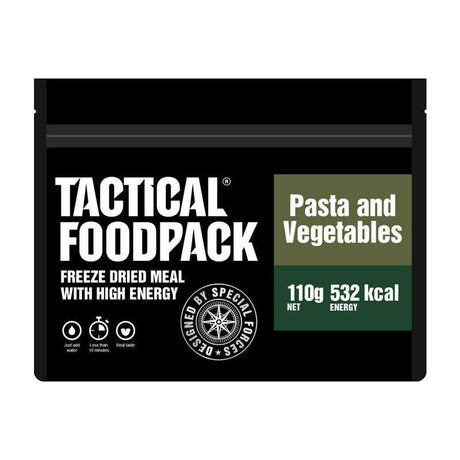 Ration lyophilisée Tactical Foodpack Pâtes & Légumes 532 Kcal