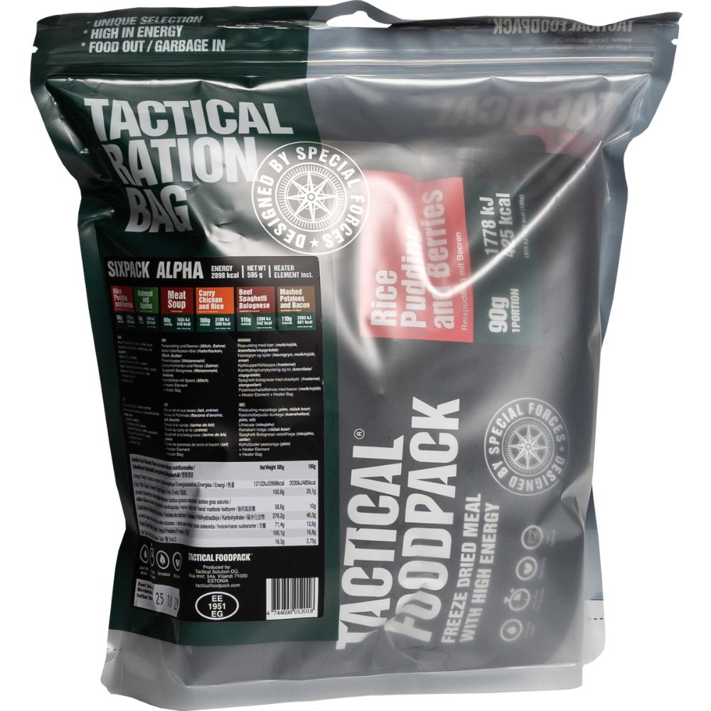 Ration lyophilisée Tactical Foodpack SIX PACK ALPHA
