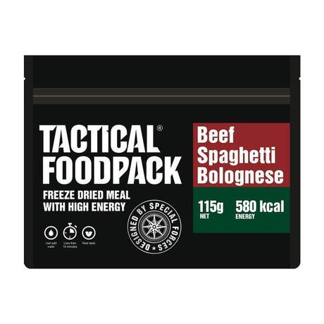 Ration lyophilisée Tactical Foodpack Spaghettis Bolognaise 580 Kcal