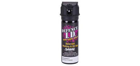 Spray marqueur Sabre Red Defence I.D. 66 ml colorant violet et traceur UV 20 giclées