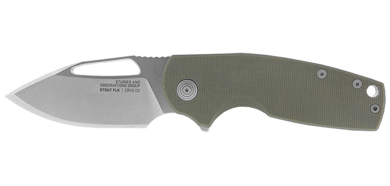 Couteau pliant SOG Stout FLK acier CRYO D2 lame 66 mm lame clip point