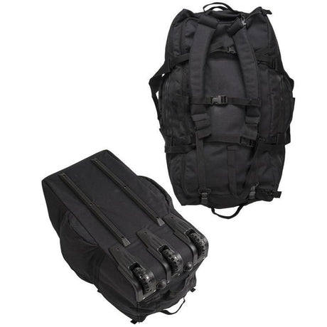 Sac Mil-Tec Commando 118L nylon 1000D enduit PU 78 × 37 × 37 cm charge utile 40 kg trois roulettes
