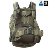 Sac à dos 65 litres en polyester Rip-Stop enduit PVC avec attaches MOLLE