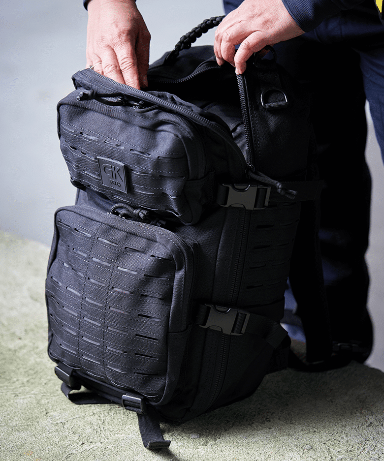 Sac à dos GK Pro Trooper 28 L en polyamide 1000D avec système MOLLE découpé laser