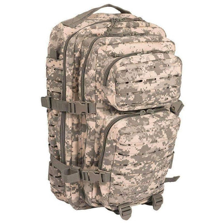 Sac à dos d'assaut Mil-Tec US Large 36 litres polyester PVC avec système Laser Cut frontal et compartiment hydratation