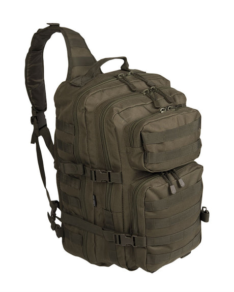 Sac à dos d'assaut mono-bretelle Mil-Tec 25 litres polyester enduit polyuréthane avec poignée paracord et mousqueton ABS