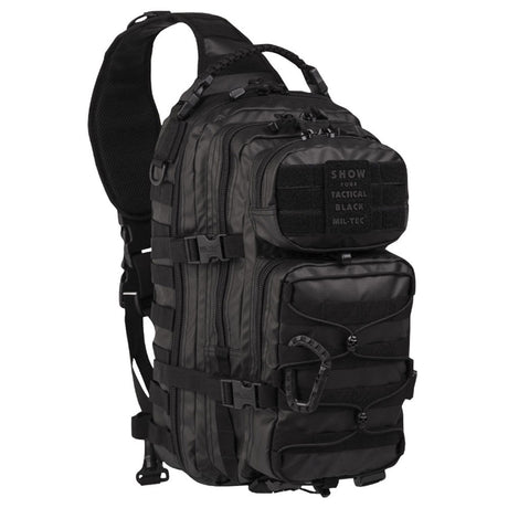 Sac à dos d'assaut mono-bretelle Mil-Tec 25 litres polyester enduit polyuréthane avec poignée paracord et mousqueton ABS