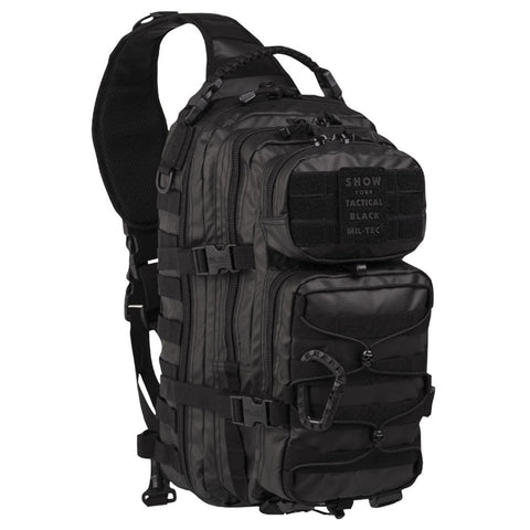 Sac à dos d'assaut mono-bretelle Mil-Tec 25 litres polyester enduit polyuréthane avec poignée paracord et mousqueton ABS