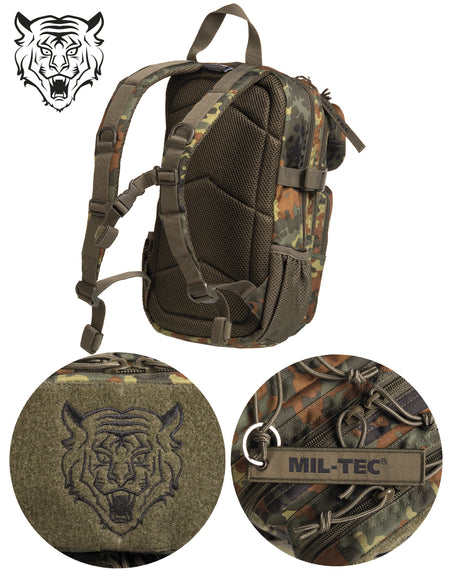 Sac à dos d'assaut type US Mil-Tec pour enfant 14 litres en polyester 600D enduit