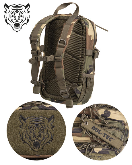 Sac à dos d'assaut type US Mil-Tec pour enfant 14 litres en polyester 600D enduit