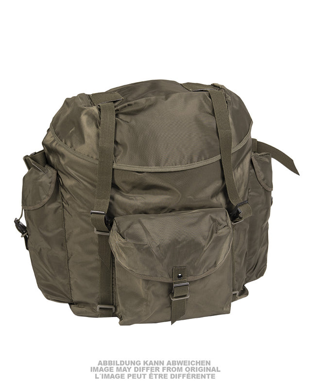 Sac à dos de campagne autrichien avec claie de portage, stock ancien