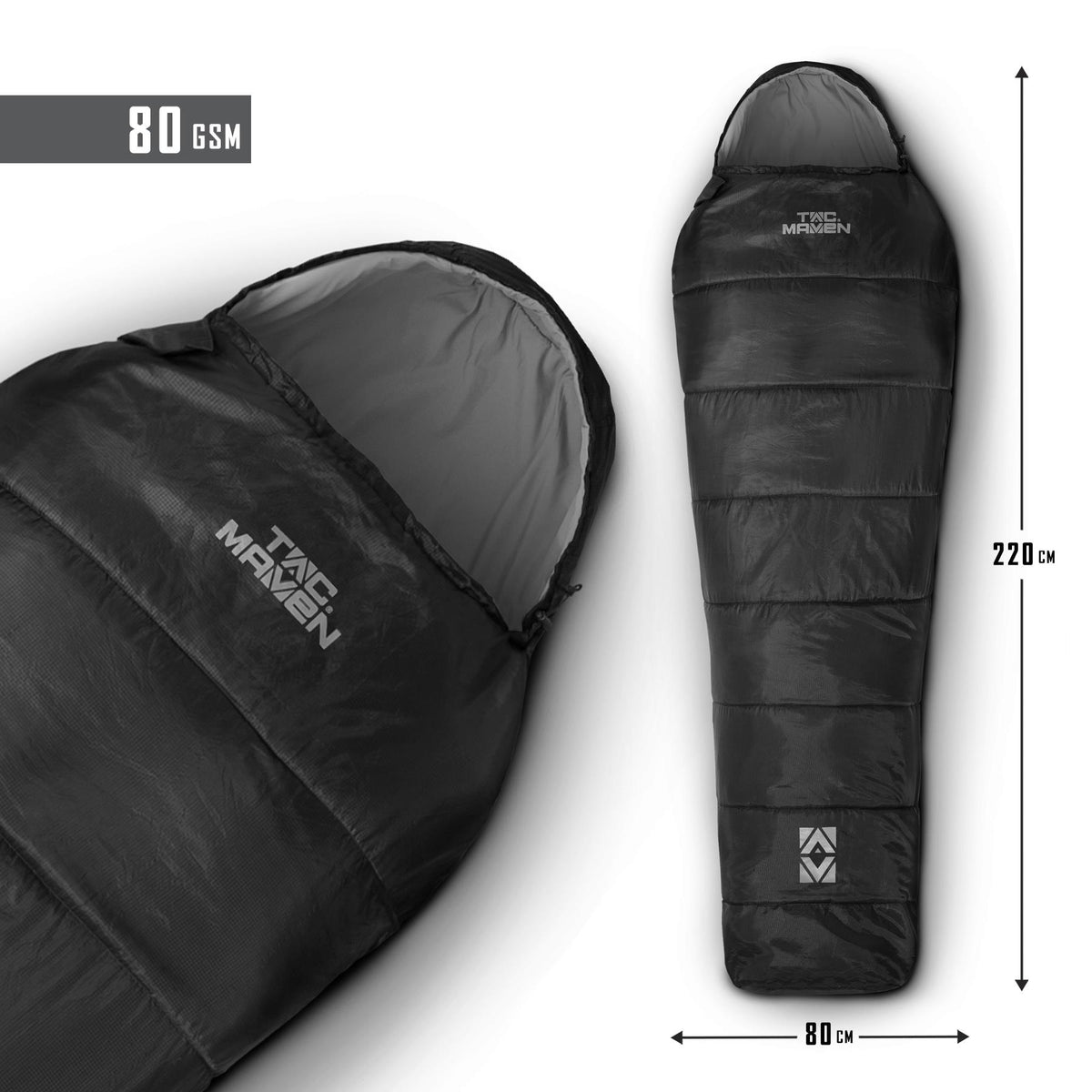 Sac de couchage d'été Pentagon Cocoon forme momie garnissage 80 g/m² 220 × 80 × 50 cm