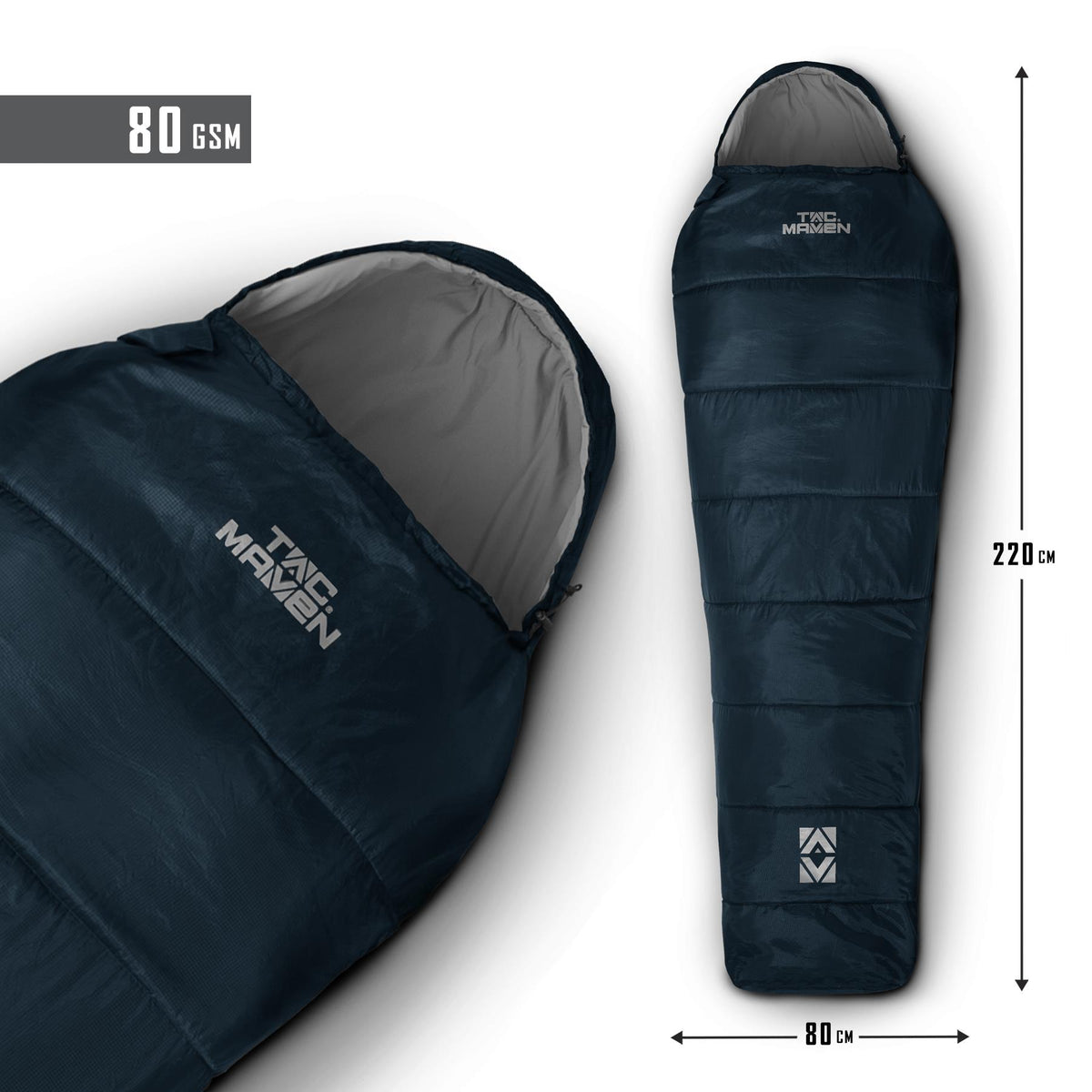 Sac de couchage d'été Pentagon Cocoon forme momie garnissage 80 g/m² 220 × 80 × 50 cm