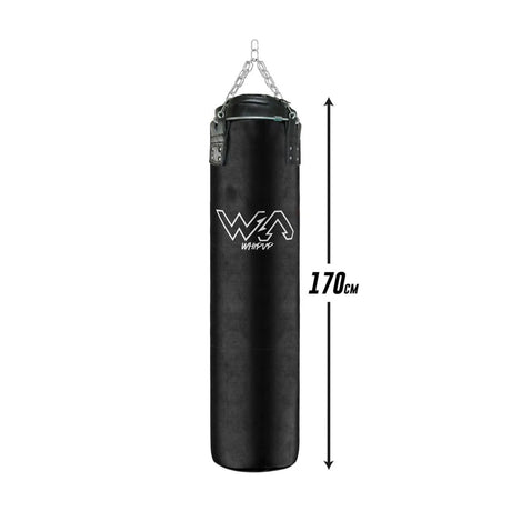 Sac de frappe Whipup cuir 170 x 40 cm quatre chaînes et mousqueton pivotant