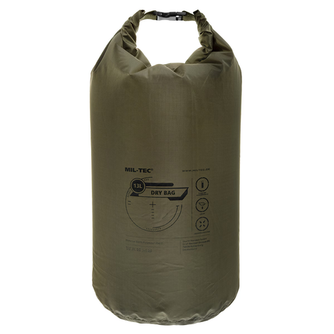Sac étanche Mil-Tec Dry Bag 13L polyester 210T enduit PU 60 g colonne d'eau 5 000 mm