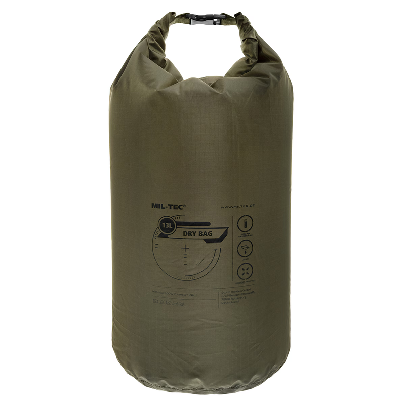 Sac étanche Mil-Tec Dry Bag 13L polyester 210T enduit PU 60 g colonne d'eau 5 000 mm