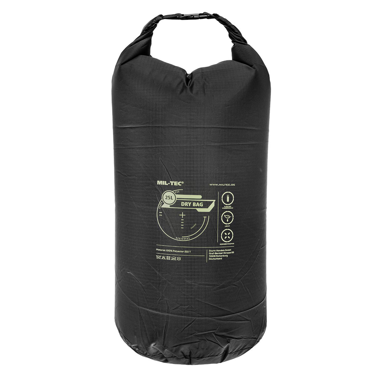 Sac étanche Mil-Tec Dry Bag 25 litres polyester roll-top