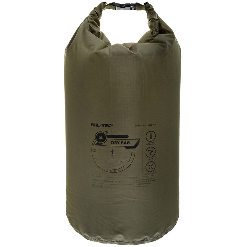 Sac étanche Mil-Tec Dry Bag 5 litres polyester roll-top ultraléger