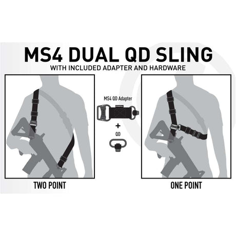 Sangle d'arme MS4 Dual QD Gen2 Magpul convertible nylon 3,2 cm anneau acier