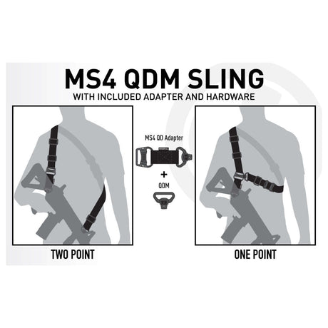 Sangle d'arme MS4 QDM Magpul convertible attaches acier QPQ largeur 31,75 mm