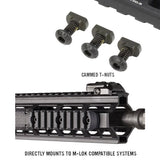 Section de rail Picatinny M-LOK Magpul aluminium 9 slots 10,4 cm visserie incluse