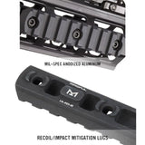 Section de rail Picatinny M-LOK Magpul aluminium 9 slots 10,4 cm visserie incluse