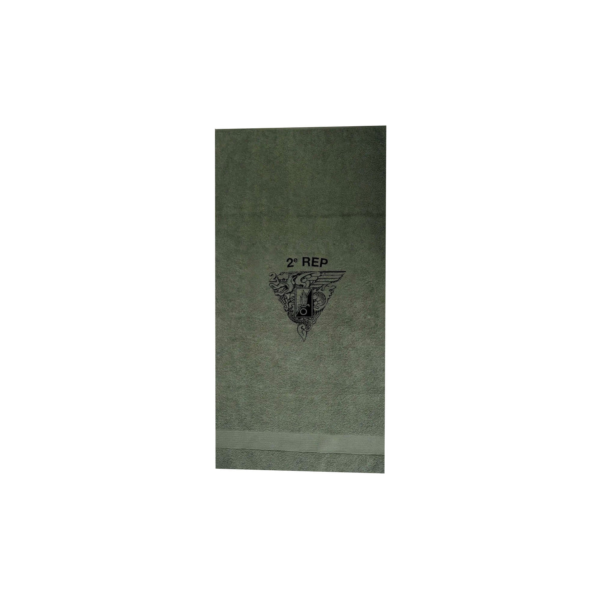 Serviette de toilette militaire OPEX marquage 2e REP 100 % coton 50 x 100 cm