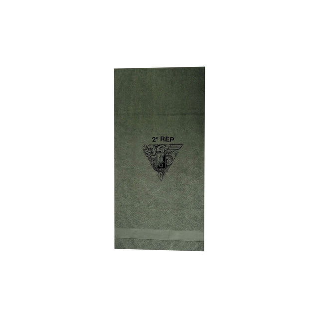 Serviette de toilette militaire OPEX marquage 2e REP 100 % coton 50 x 100 cm