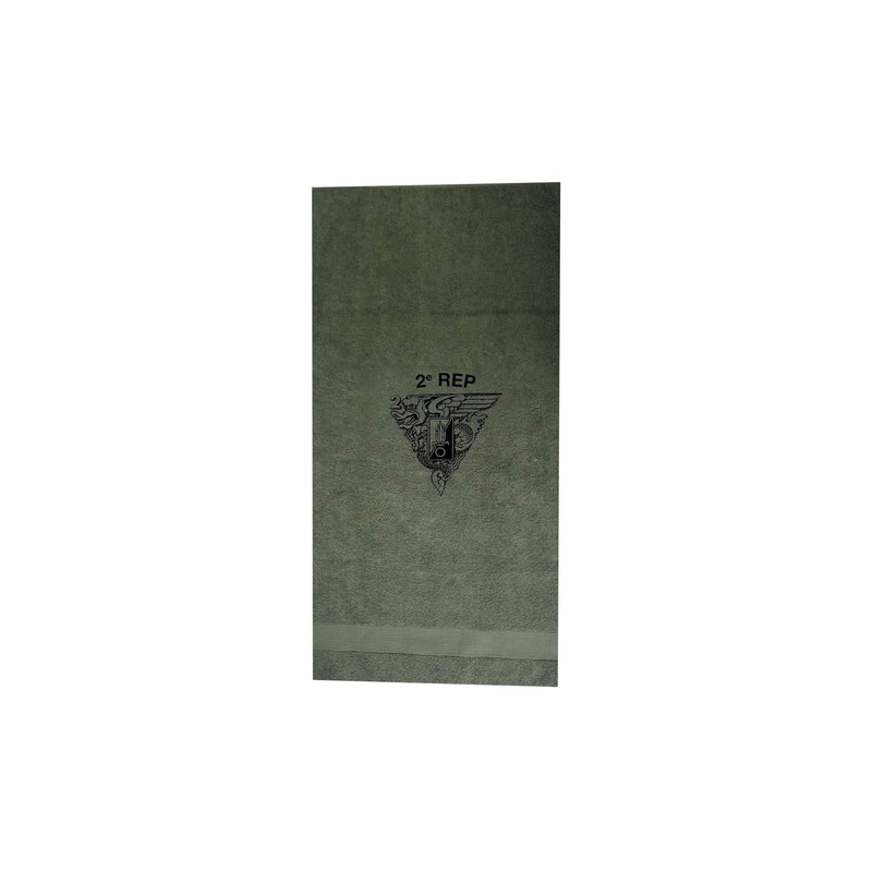 Serviette de toilette militaire OPEX marquage 2e REP 100 % coton 50 x 100 cm