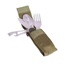 Set de couverts Mil-Tec en inox avec couteau pliant multifonctions et fourchette-cuillère